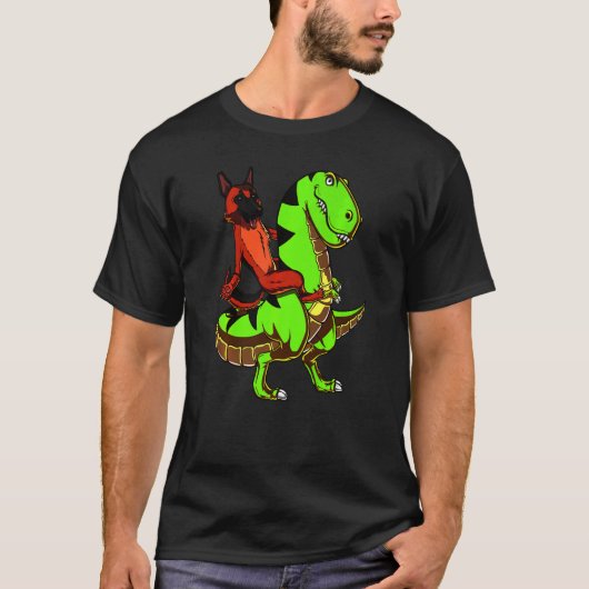 Duitse herdersturing Rex Dinosaur Kinder jongens T-shirt (Voorkant)