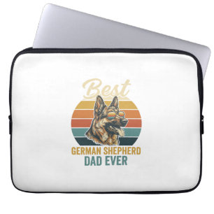 Duitse Herdersvader Vintage Sunset Shirt Ontwerp Laptop Sleeve