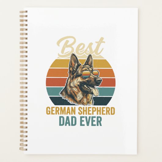 Duitse Herdersvader Vintage Sunset Shirt Ontwerp Planner (Voorkant)