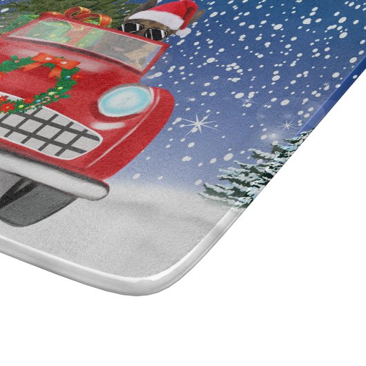 Duitse herderswagen met sneeuwkerst snijplank (Hoek)