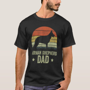 Duitse herdervader voor mannen Retro Shepherd Dog T-shirt