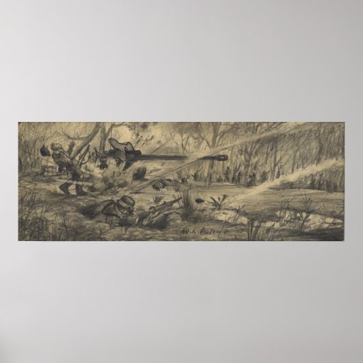 Duitse hit door artillerie poster (Voorkant)