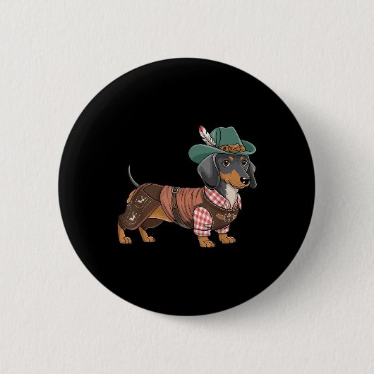 Duitse hond teckel Beierse Weiner worst _1 Ronde Button 5,7 Cm (Voorkant)