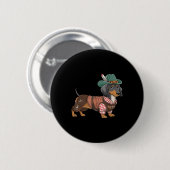 Duitse hond teckel Beierse Weiner worst _1 Ronde Button 5,7 Cm (Voorkant /achterkant)