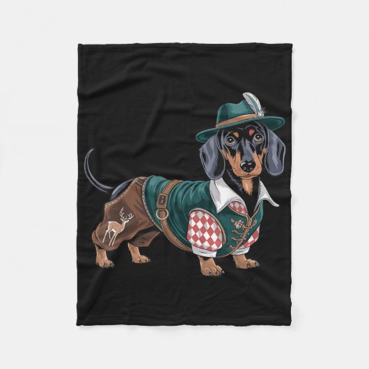 Duitse hond teckel Beierse Weiner worst _3 Fleece Deken (Voorkant)