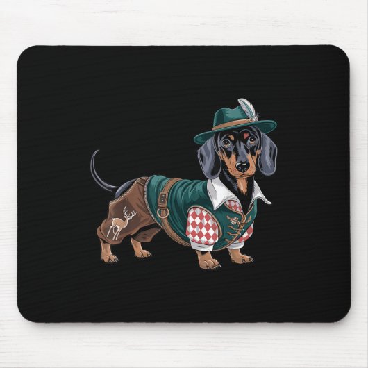 Duitse hond teckel Beierse Weiner worst _3 Muismat (Voorkant)