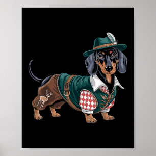 Duitse hond teckel Beierse Weiner worst _3 Poster