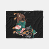 Duitse hond teckel Beierse Weiner worst _4 Fleece Deken (Voorkant (Horizontaal))