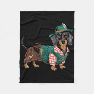 Duitse hond teckel Beierse Weiner worst _4 Fleece Deken