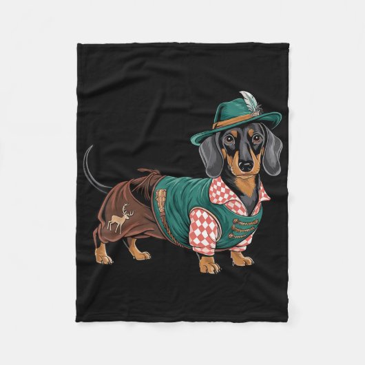 Duitse hond teckel Beierse Weiner worst _4 Fleece Deken (Voorkant)