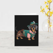Duitse hond teckel Beierse Weiner worst _4 Kaart (Gele Bloem)
