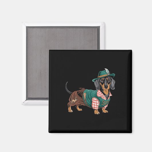 Duitse hond teckel Beierse Weiner worst _4 Magneet (Voorkant / Achterkant)