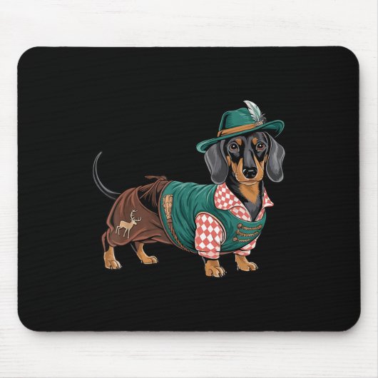 Duitse hond teckel Beierse Weiner worst _4 Muismat (Voorkant)