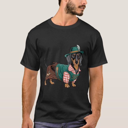 Duitse hond teckel Beierse Weiner worst _4 T-shirt (Voorkant)