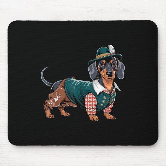 Duitse hond teckel Beierse Weiner worst _5 Muismat (Voorkant)