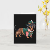 Duitse hond teckel Beierse Weiner worst _7 Kaart (Gele Bloem)