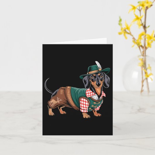 Duitse hond teckel Beierse Weiner worst _7 Kaart (Gele Bloem)