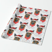 Duitse Hondenrassen voor kerstWaterverf Shepherd Cadeaupapier (Uitgerold)