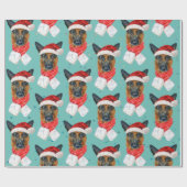 Duitse Hondenrassen voor kerstWaterverf Shepherd Cadeaupapier (Vlak)