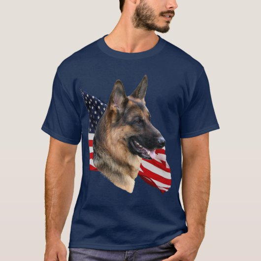 Duitse hoofdstudie Shepherd Dog met Shirt van de v (Voorkant)