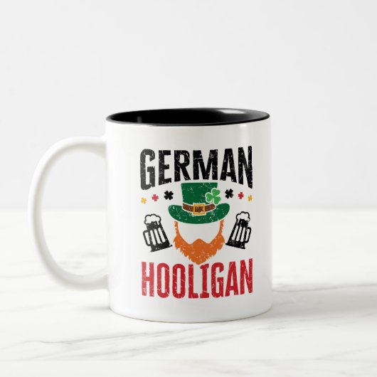 Duitse Hooligan Duitsland St Patricks Day Tweekleurige Koffiemok (Links)