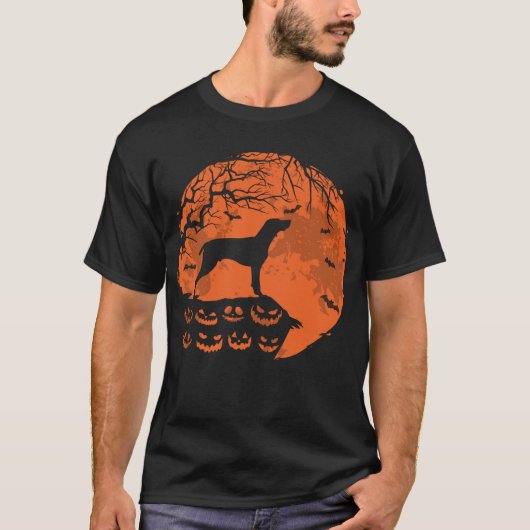 Duitse horthaired pointer en moon Halloween dog T-shirt (Voorkant)