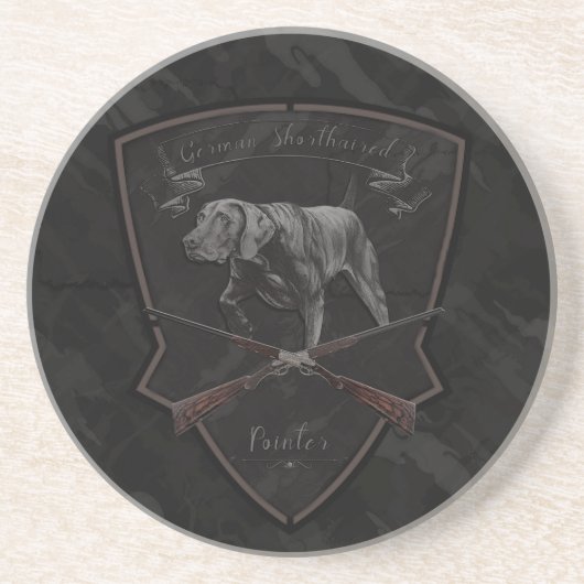 Duitse horthaired Pointer Tapestry Outdoor Pillo Zandsteen Onderzetter (Voorkant)