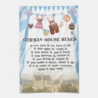 Duitse House Rules Kitchen Cloth Theedoek