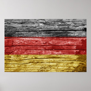 Duitse houten vlag poster