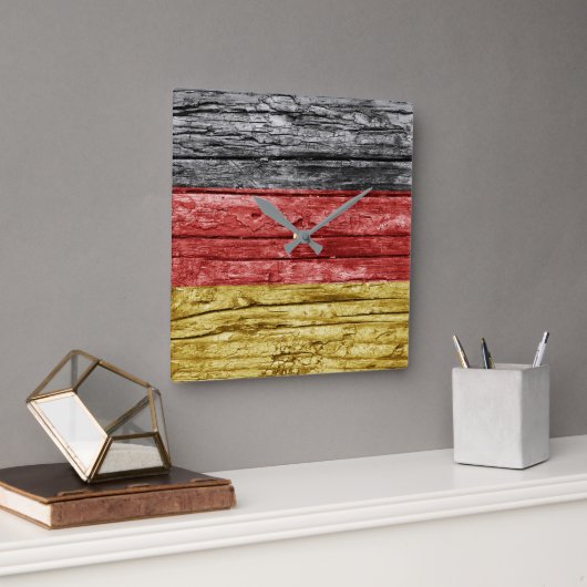 Duitse houten vlag vierkante klok (Kantoor)