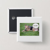Duitse Humor Shepherd Vierkante Button 5,1 Cm (Voorkant /achterkant)