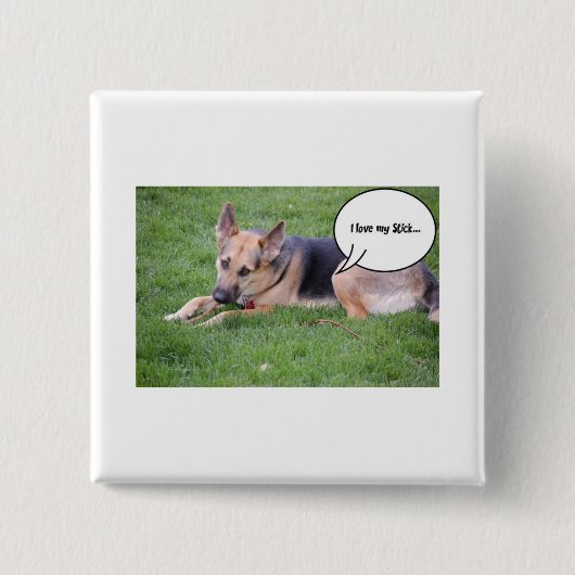 Duitse Humor Shepherd Vierkante Button 5,1 Cm (Voorkant)