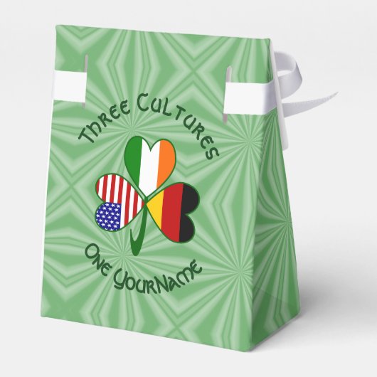 Duitse Ierse Amerikaanse Shamrock gepersonaliseerd Bedankdoosjes (Achterkant)