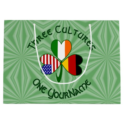 Duitse Ierse Amerikaanse Shamrock gepersonaliseerd Groot Cadeauzakje (Voorkant)