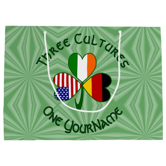 Duitse Ierse Amerikaanse Shamrock gepersonaliseerd Groot Cadeauzakje (Achterkant)