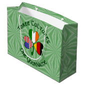 Duitse Ierse Amerikaanse Shamrock gepersonaliseerd Groot Cadeauzakje (Achterkant Gekanteld)
