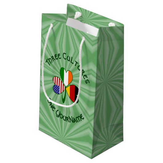 Duitse Ierse Amerikaanse Shamrock gepersonaliseerd Klein Cadeauzakje (Achterkant Gekanteld)