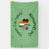 Duitse Ierse Amerikaanse Shamrock gepersonaliseerd Spandoek (Verticaal)