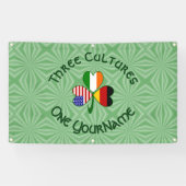 Duitse Ierse Amerikaanse Shamrock gepersonaliseerd Spandoek (Horizontaal)