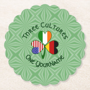 Duitse Ierse Amerikaanse Shamrock Persoonlijke Kartonnen Onderzetters