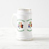 Duitse Ierse Vlaggen van de VS Shamrock Persoonlij Bierpul (Voorkant links)