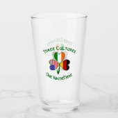 Duitse Ierse VS vlaggen Shamrock gepersonaliseerd Glas (Voorkant)