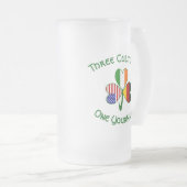 Duitse Ierse VS vlaggen Shamrock gepersonaliseerd Matglas Bierpul (Voorkant rechts)