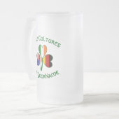 Duitse Ierse VS vlaggen Shamrock gepersonaliseerd Matglas Bierpul (Voorkant links)