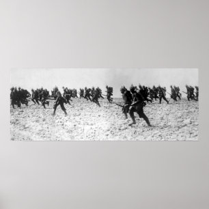 Duitse infanterieaanval poster