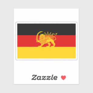 Duitse Iraanse Leeuw en Zon Erfgoedvlag Sticker