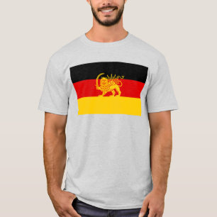 Duitse Iraanse Leeuw en Zon Erfgoedvlag T-shirt