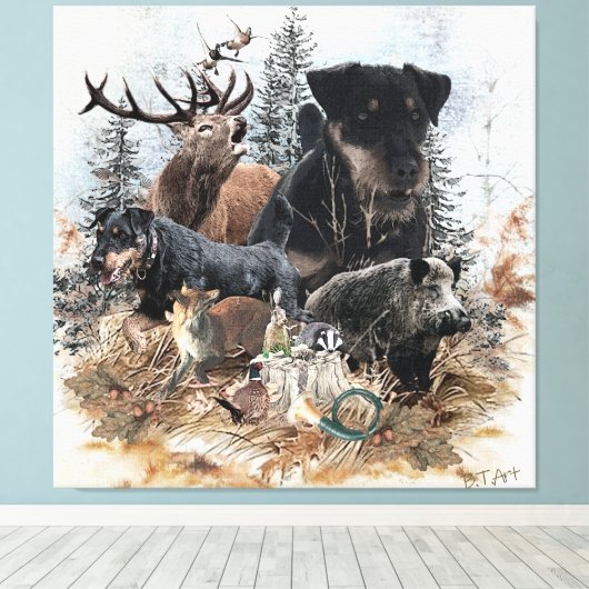 Duitse jaagterger (Jagddooder) Canvas Afdruk (Insitu (Houten vloer))