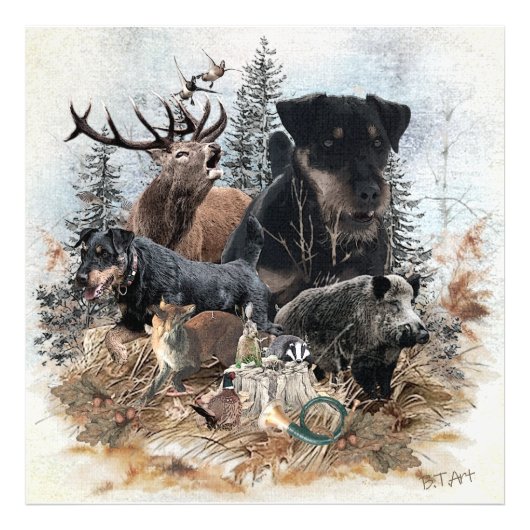 Duitse jaagterger (Jagddooder) Foto Afdruk (Voorkant)