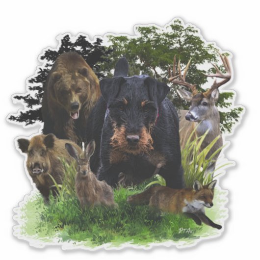 Duitse jaagterger (Jagddooder) Sticker (Voorkant)